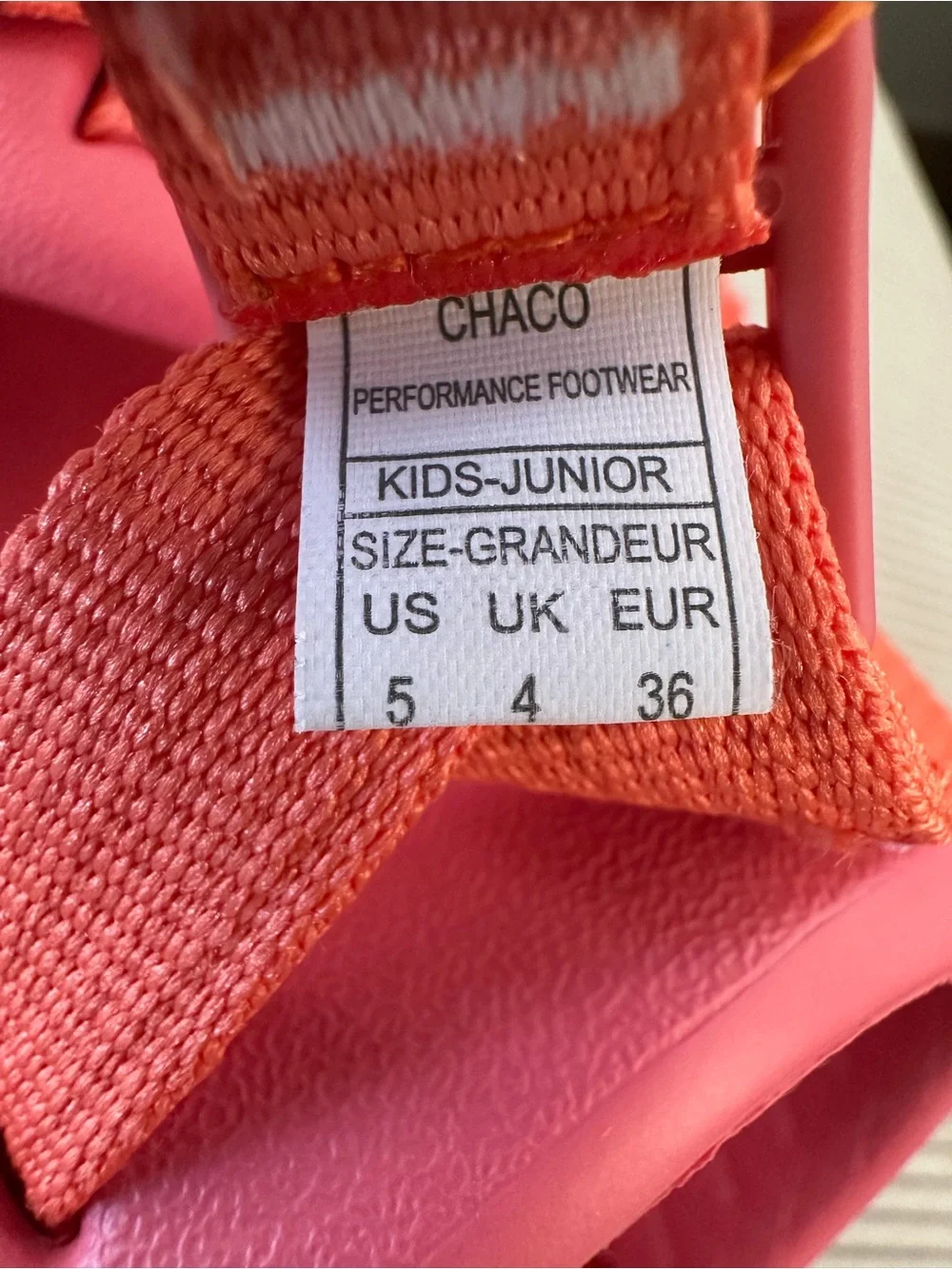 Chaco Chillos Sport Sandals - color Rose - youth 5 (women’s 6.5)